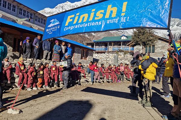 Cieľ závodu Manaslu Trail Race 2023